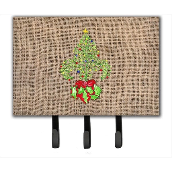 Carolines Treasures Christmas Tree Fleur de lis Leash Holder or Key Hook 8745TH68 - main